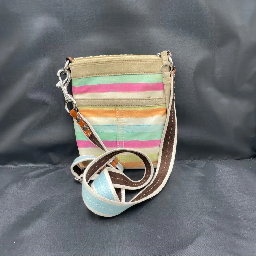 Coach Pastel Striped Cross Body - Picture 1 of 7